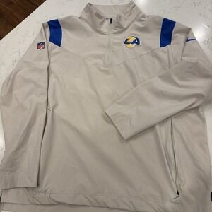 LA Rams Nike NFL On Field 1/4 Zip Pullover Men's 2XL Long Sleeve Embroider Patch